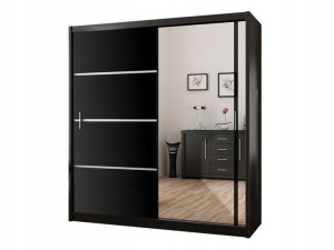  Szafa czarna VISTA lustro (180)
