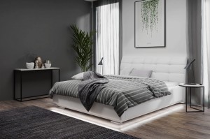 łóżko tapicerowane ASTI 140x200 LED