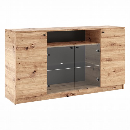 Komoda E4 szkło dąb artisan