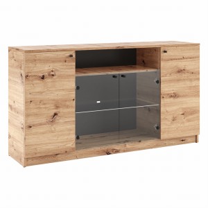  Komoda E4 szkło LED dąb artisan