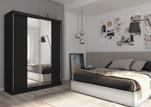  Szafa przesuwna LUZON 160 z LUSTREM KOLORY
